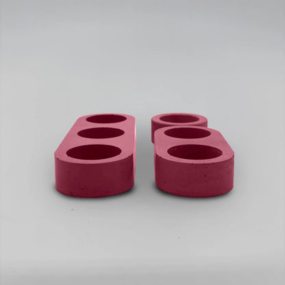 Lineup TRIO Sada 3+2+1 více-dutinových držáků na svíčku z betonu