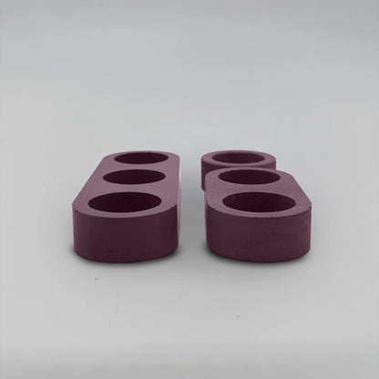 Lineup TRIO Sada 3+2+1 více-dutinových držáků na svíčku z betonu