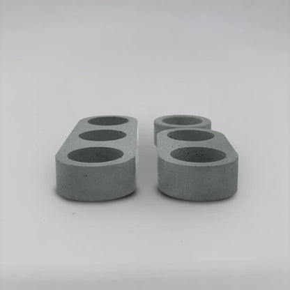 Lineup TRIO Sada 3+2+1 více-dutinových držáků na svíčku z betonu