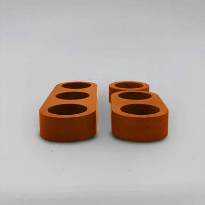 Lineup TRIO Sada 3+2+1 více-dutinových držáků na svíčku z betonu