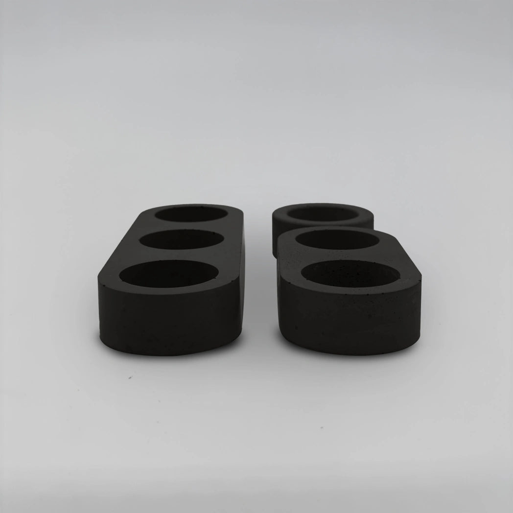 Lineup TRIO Sada 3+2+1 více-dutinových držáků na svíčku z betonu