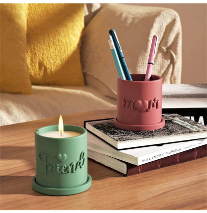 Récipient ,Sister, Nádobka z betonu multifunkční  + podtácek