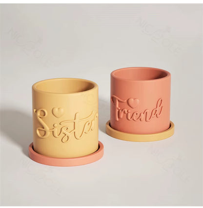 Récipient ,Sister, Nádobka z betonu multifunkční  + podtácek