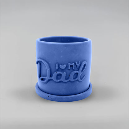 Pot ,I Love my Dad, Květináček s drenáží z betonu + podtácek