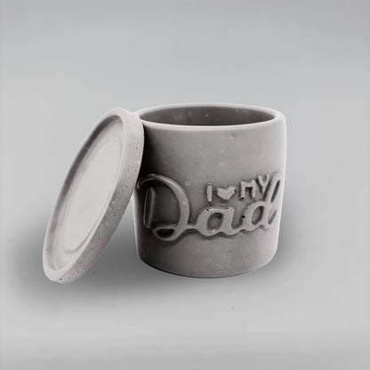 Récipient ,I Love my Dad, Nádobka z betonu multifunkční  + podtácek