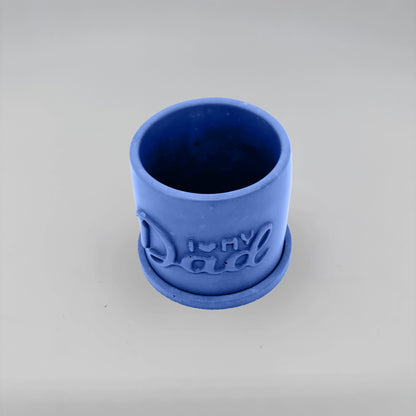 Pot ,I Love my Dad, Květináček s drenáží z betonu + podtácek