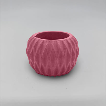 Paralel Nádobka z betonu s geometrickým vzorováním