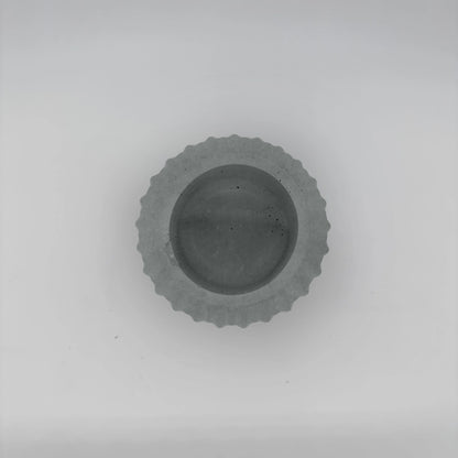 Paralel Nádobka z betonu s geometrickým vzorováním