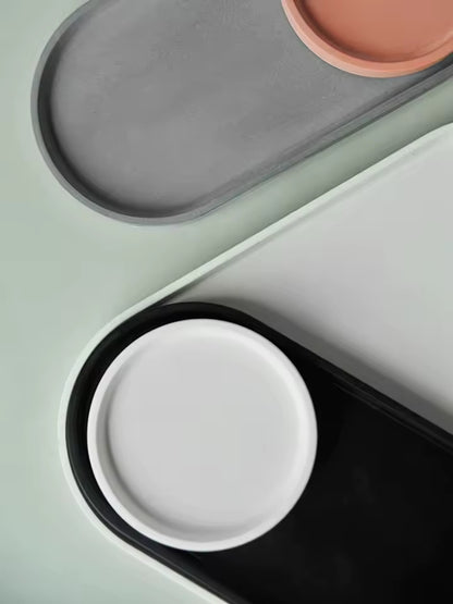 Rounder tácek s hranou z UHPC betonu oválný obdélník 26x11cm