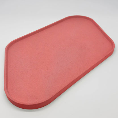 Rounder Podnos a servírovací tác s hranou z UHPC betonu rovnoběžníkový 35x26cm