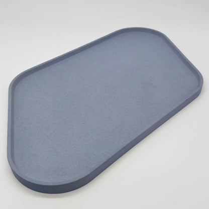 Rounder Podnos a servírovací tác s hranou z UHPC betonu rovnoběžníkový 35x26cm