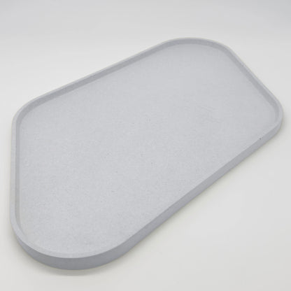 Rounder Podnos a servírovací tác s hranou z UHPC betonu rovnoběžníkový 35x26cm