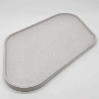 Rounder Podnos a servírovací tác s hranou z UHPC betonu rovnoběžníkový 35x26cm