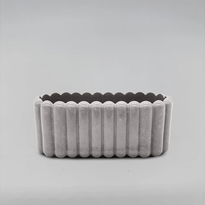 Strisce Nádoba pruhovaná univerzální z betonu oválný obdelník