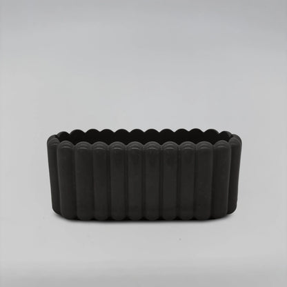 Strisce Nádoba pruhovaná univerzální z betonu oválný obdelník