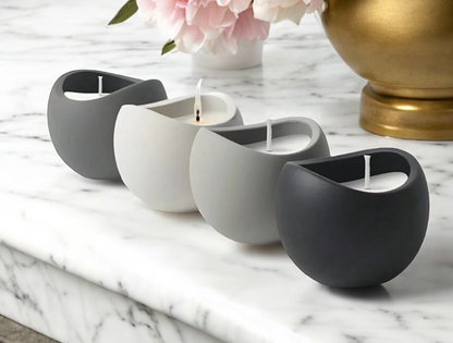 TulipJar Nádobka zaoblená se zavlněným okrajem z betonu